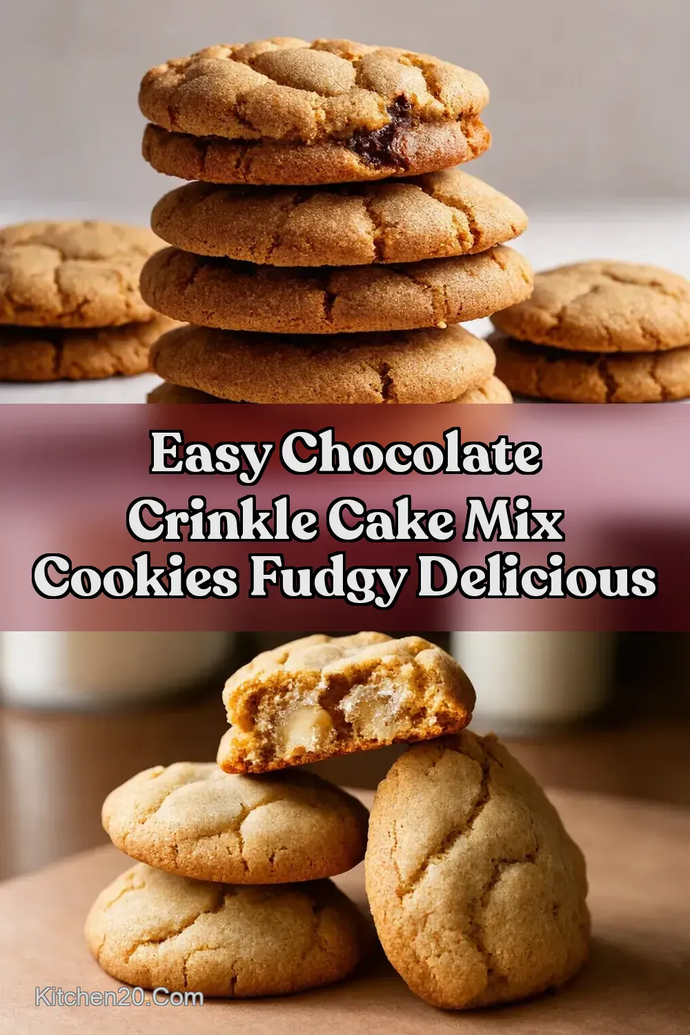 Cake Mix Crinkle Cookies Fudgy Easy - Kitchen20