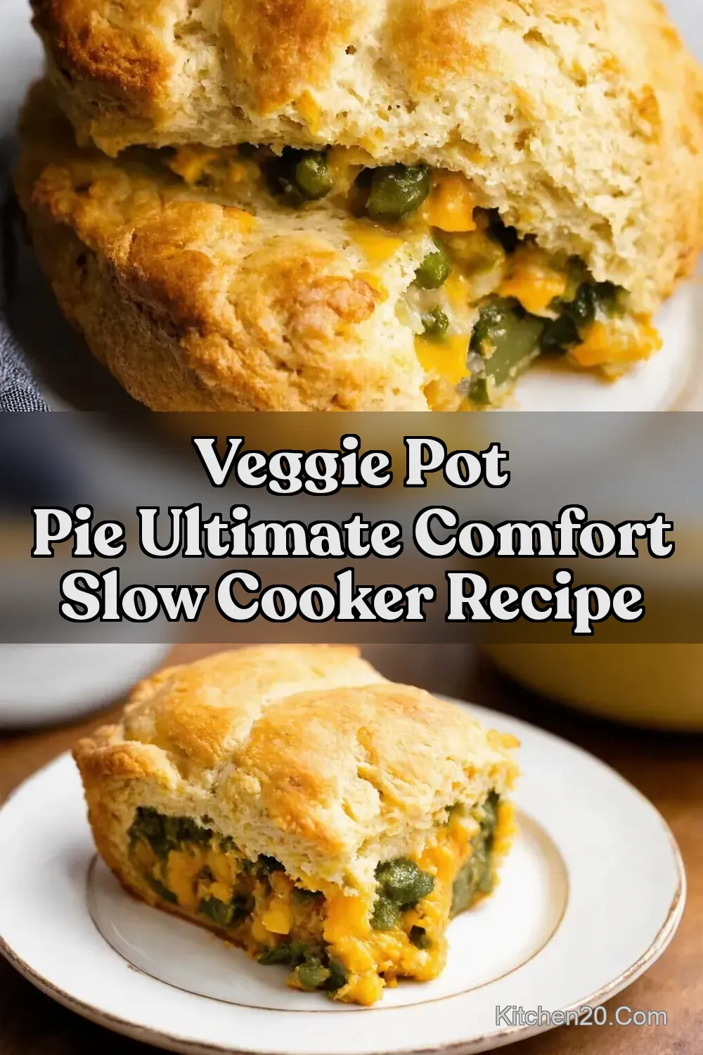 Recipe Slow Cooker Veggie Pot Pie with Cheddar Scones -…