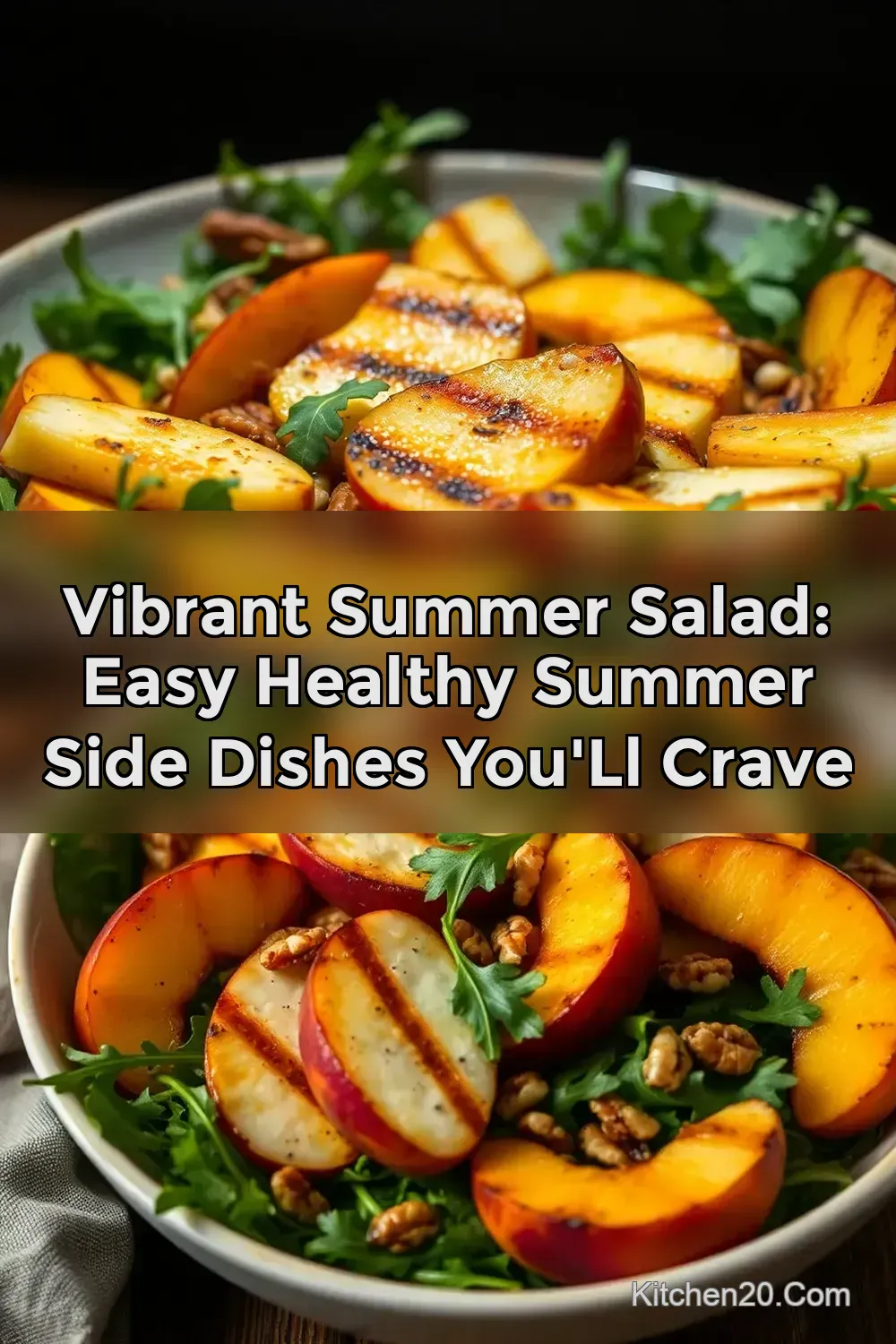 Grilled Halloumi Peach summer salad: Sunshine in a Bowl! -…