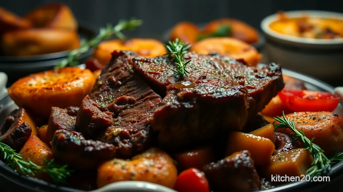 Classic Sunday Roast Recipe: Savory Beef & Yorkshire Puddings Classic Sunday Roast Beef with Yorkshire Puddings