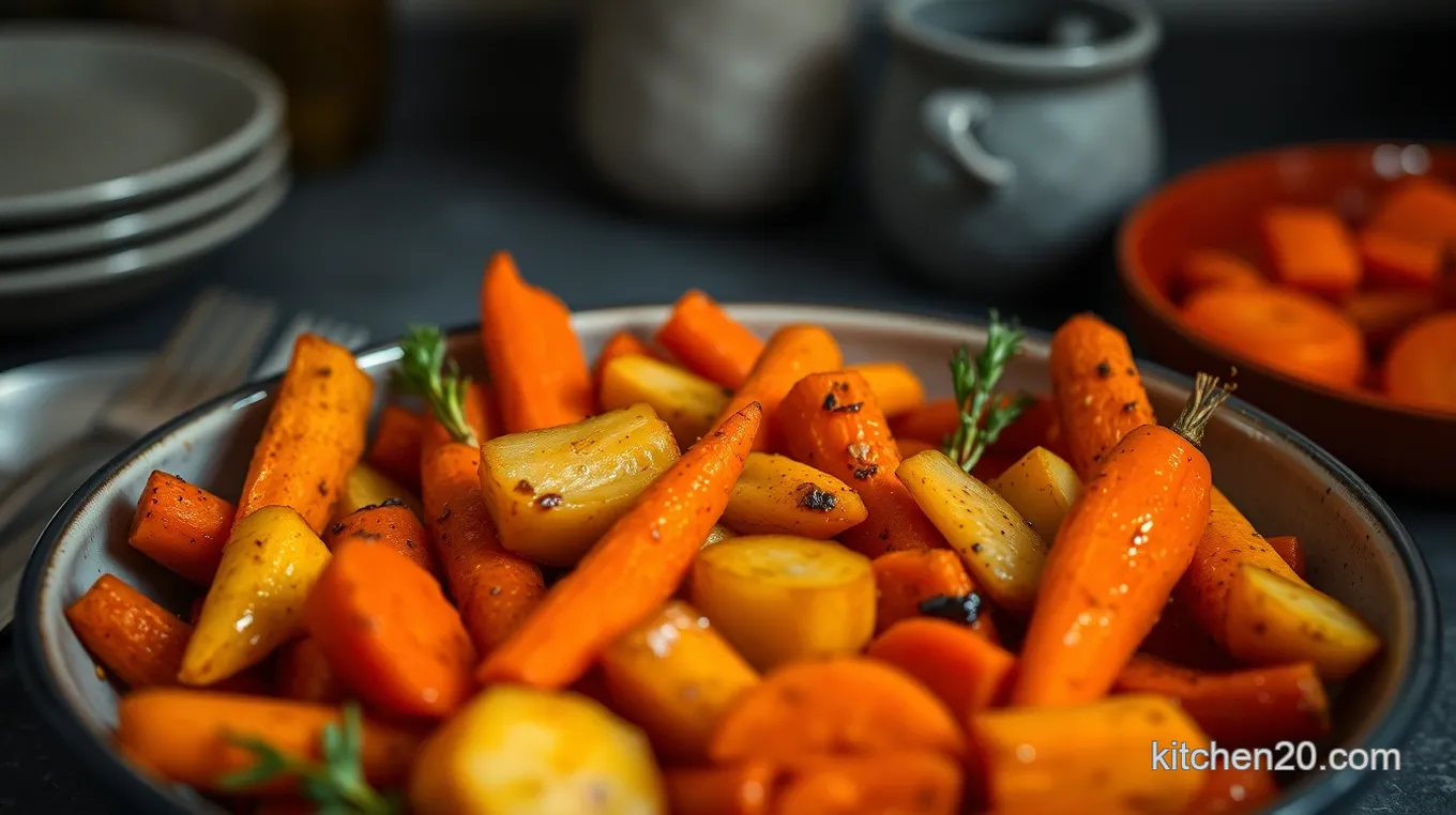 Easy Honey and Mustard Roasted Carrots and Parsnips