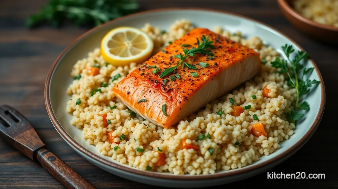 Harissa Salmon with Herby Couscous