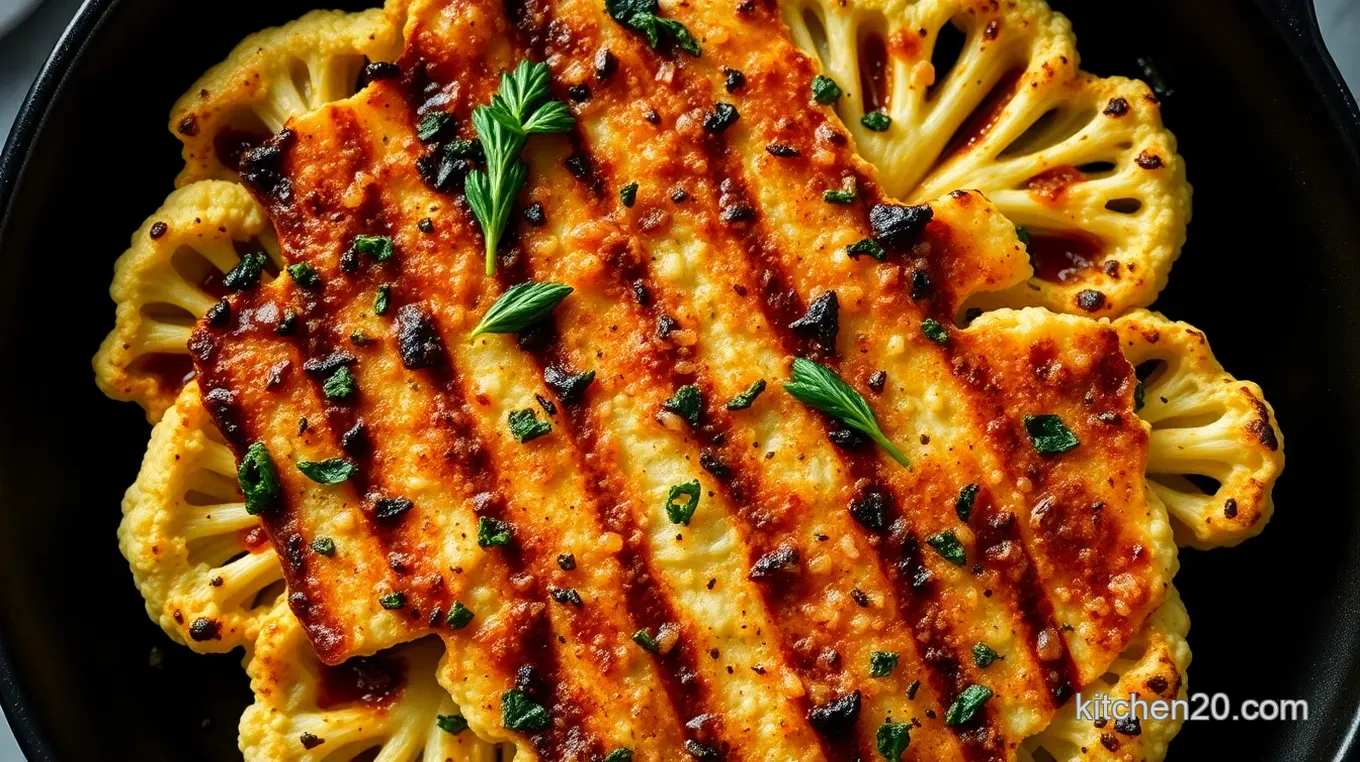 My Go-To Grilled Cauliflower Steaks: Easy & Delicious Herb Glazed Recipe Sizzling Grilled Cauliflower Steaks with Herb Marinade