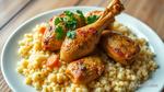 Simmered Chicken Legs with Fluffy Couscous