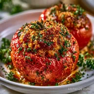 Baked Stuffed Tomatoes with Ground Beef