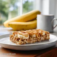 Energizing Banana Oatmeal Bar with Peanut Butter for a Healthy Snack Ready in 30 Min