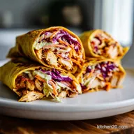 BBQ Chicken Coleslaw Wraps Recipe for 4 Servings