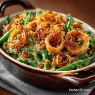 Homemade Green Bean Casserole with Scratch Sauce Crispy Shallots