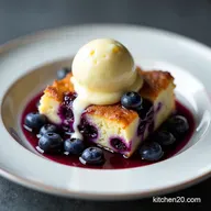 Best Blueberry Bread Pudding with Lemon Cr&egrave;me Anglaise