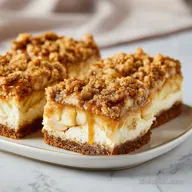 Caramel Apple Cheesecake Bars with Graham Crust
