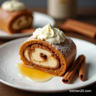 Fluffy Carrot Cinnamon Swiss Roll with Bourbon Vanilla Cream