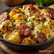 Cheesy Ranch Potatoes Smoked Sausage Easiest OnePan Dinner