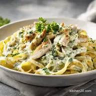 Chicken Fettuccine Alfredo in 25 Minutes