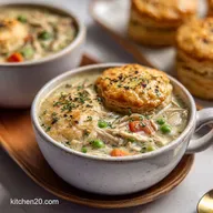 Chicken Pot Pie Soup Recipe with Garlic and Herbs: Creamy Velvety Broth