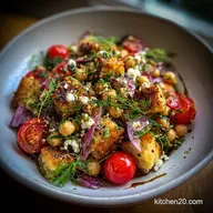 Chickpea Panzanella Bowl: Crispy Baked Tomatoes in 20 Minutes
