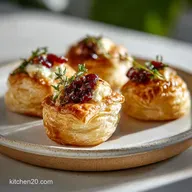 Cranberry Brie Bites with Puff Pastry in 25 Minutes