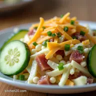 The Best Creamy Cucumber Salad with Bacon and Cheese