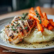 Creamy Herb Chicken with Mashed Potatoes for 4