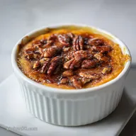 Sweet Potato Casserole with Pecans: Cr&egrave;me Br&ucirc;l&eacute;e Style
