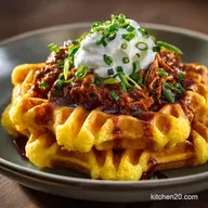 Crispy Buttermilk Cornbread Waffles with Cowboy Chili Proper Comfort