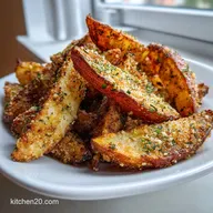 Crispy Garlic Parmesan Potato Wedges Recipe for 4