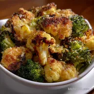 Roasted Broccoli and Cauliflower Recipe: Crispy Parmesan Garlic
