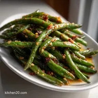 Roasted Green Beans with Lemon Zest Garlic Crispy