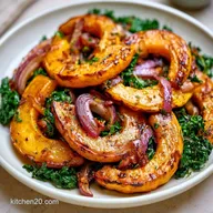 Roasted Delicata Squash Kale Salad