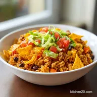 Taco Rice Bowl with Doritos for 4 Servings