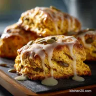 Flaky Pumpkin Scones Recipe with Maple Glaze Paul Hollywood Approved