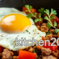 Fry Canned Beef Hash with Eggs in 25 Min