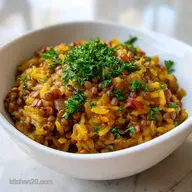 Lentils and Rice Recipe: Ultimate Comfort Supper with Crispy Onions