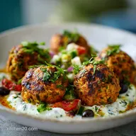 Greek Turkey Meatballs with Tzatziki Sauce