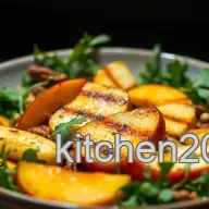 Grilled Halloumi Peach summer salad: Sunshine in a Bowl!