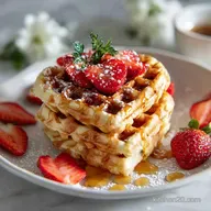 Galentines Day Brunch Recipe with Heart-Shaped Waffles | Crispy Exterior