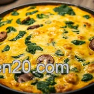 Hearty Cheesy Spinach and Mushroom Frittata Recipe: A Family Favorite