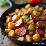 Simple Fried Potatoes with Smoked Polish Sausage Recipe