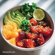 Poke Bowl Recipe in 35 Minutes for 4 Servings