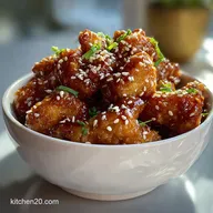 Honey Sesame Chicken with Velvety Glaze