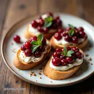 JewelToned Crostini with Balsamic Cranberries Goat Cheese