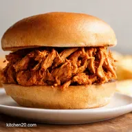 Kickin BBQ easy pulled chicken sandwiches recipe So Easy