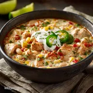High Protein White Chicken Chili Macro Friendly Creamy Quick