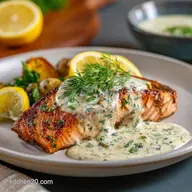 Foolproof Sour Cream Baked Salmon with Luscious Lemon Dill Sauce