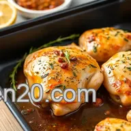 NutriChef 3-Piece Nonstick Kitchen Oven Baking Pans - Premium: Easy One-Pan Herb Roasted Chicken Delight!