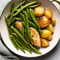 Easy Chicken Potatoes Green Beans OnePan Lemon Herb Magic