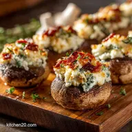 Proper PubStyle 3Cheese Stuffed Mushrooms Rich NonSoggy Appetizer