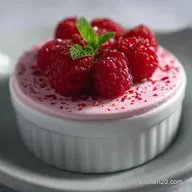 Raspberry Mousse with Gelatin for 4 Servings