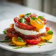 Roasted Tomato Caprese Salad Recipe in 20 Min