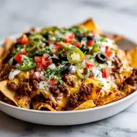 Sheet Pan Nachos with Ground Beef for 6 Servings