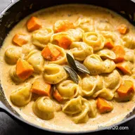 Recipe Creamy Skillet Tortellini with Sweet Potato Sage